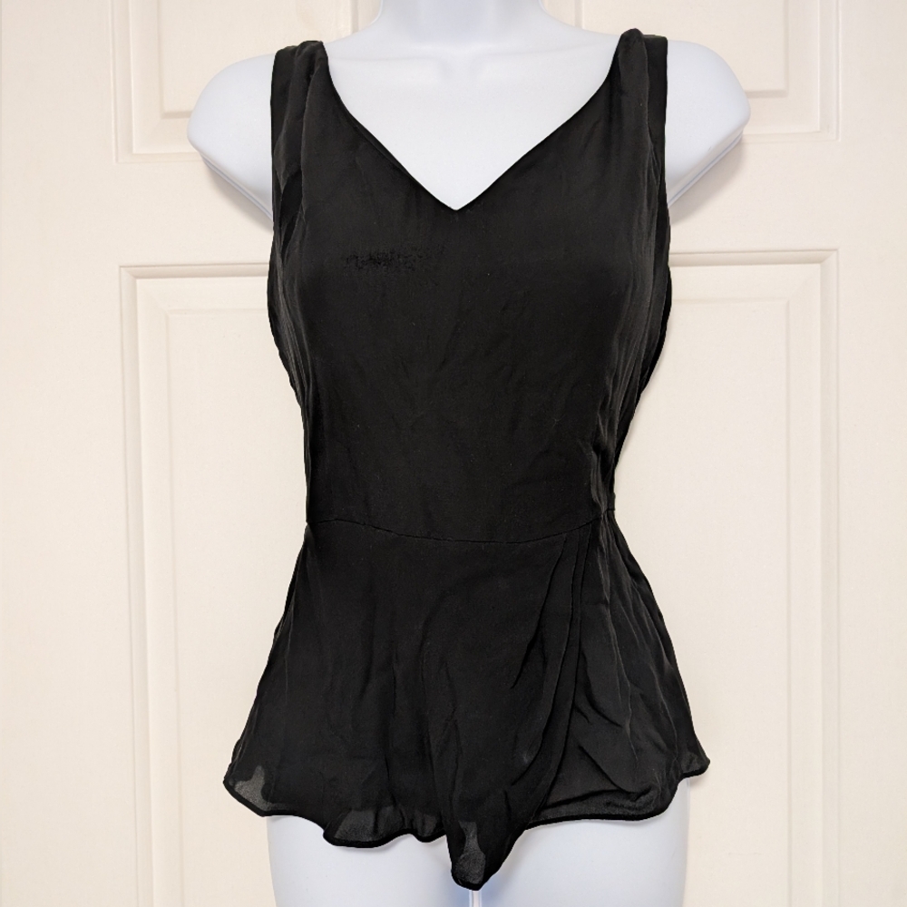 Theory Black Sleeveless Blouse Double Lined Size S/P